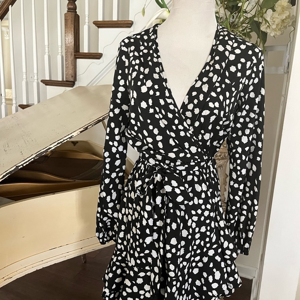Adorable Black and White wasted Dress